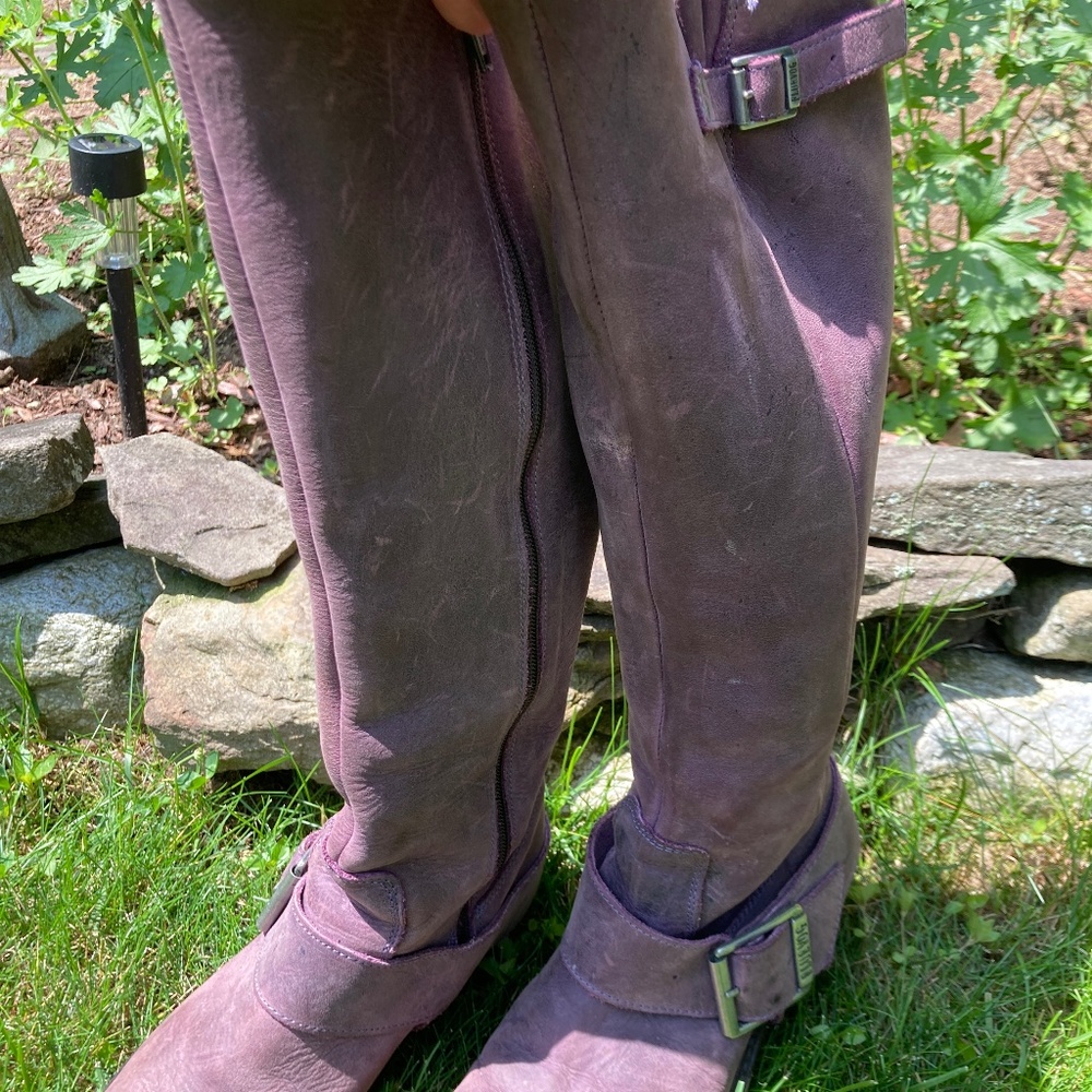 John Fluevog Boots Plum Color Size 6
